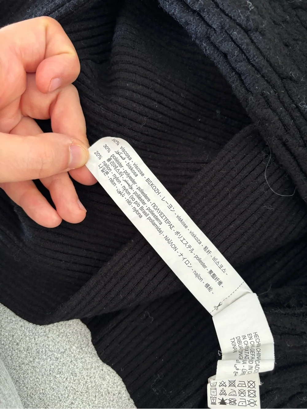 Zara Knit Wrap Sweater Black Textured Balloon Sleeve Small Minimalist Stretchy - Picture 6 of 11